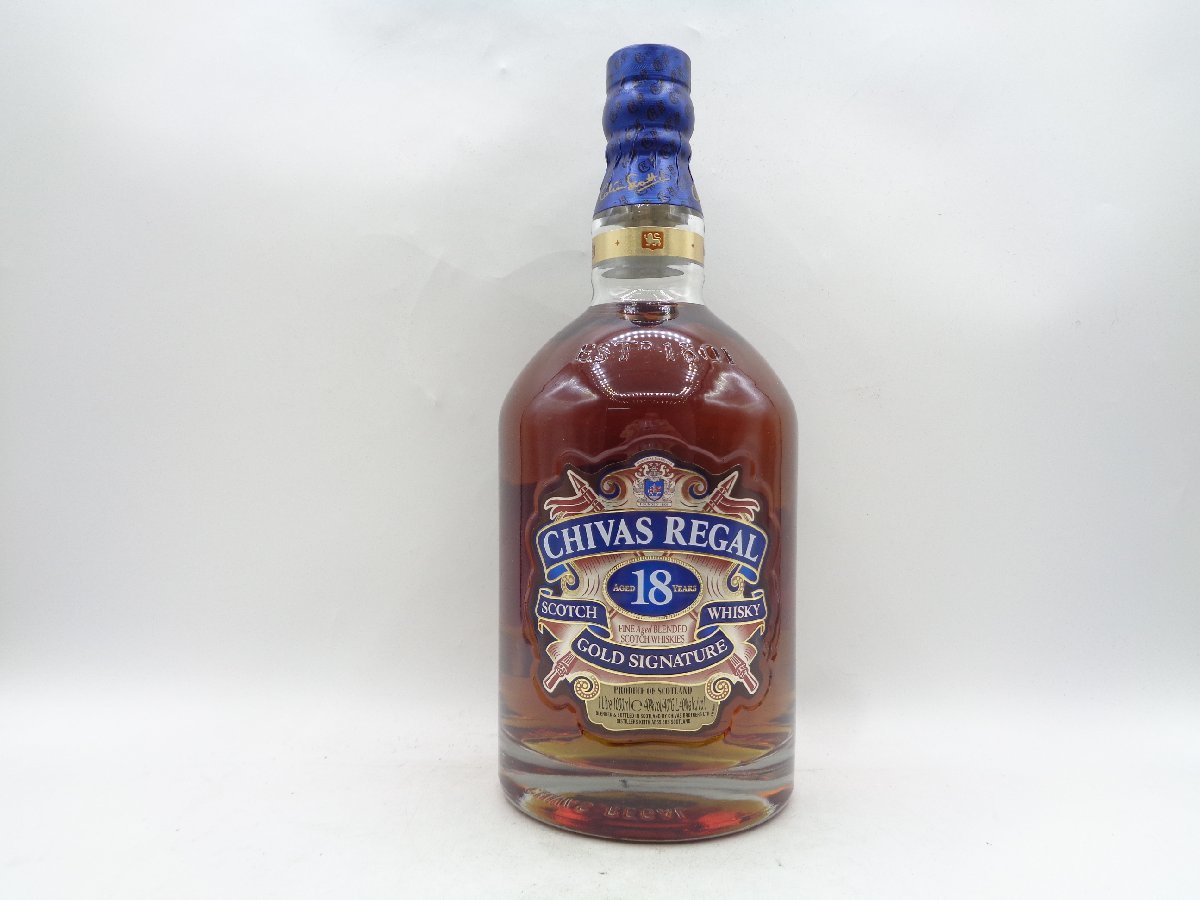 CHIVAS REGAL 18年 シーバス リーガル ゴールドシグネチャー スコッチ ウイスキー 未開栓 古酒 1000ml 40% F102095_画像1
