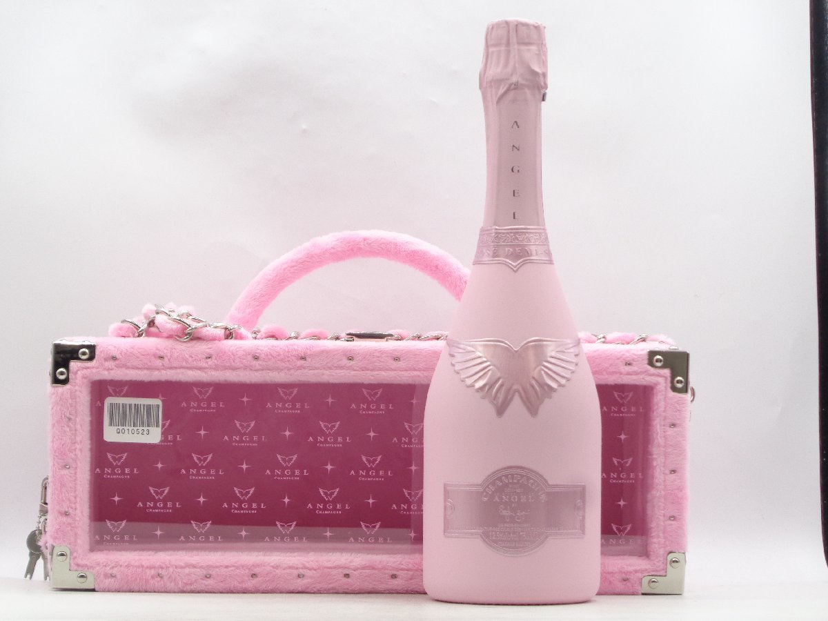 ANGEL DEMI-SEC エンジェル ドゥミセック ピンク シャンパン 750ml 12,2％ ファーケース付 未開封 古酒 Q10523の画像1
