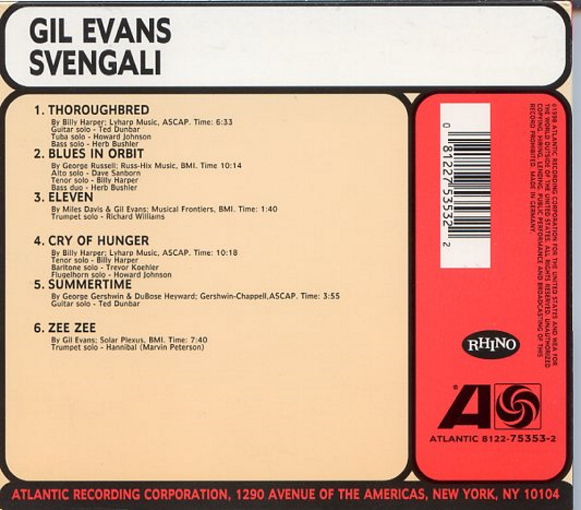 Gil Evans / Svengali / Rhino Limited Edition (Remastered) _画像2