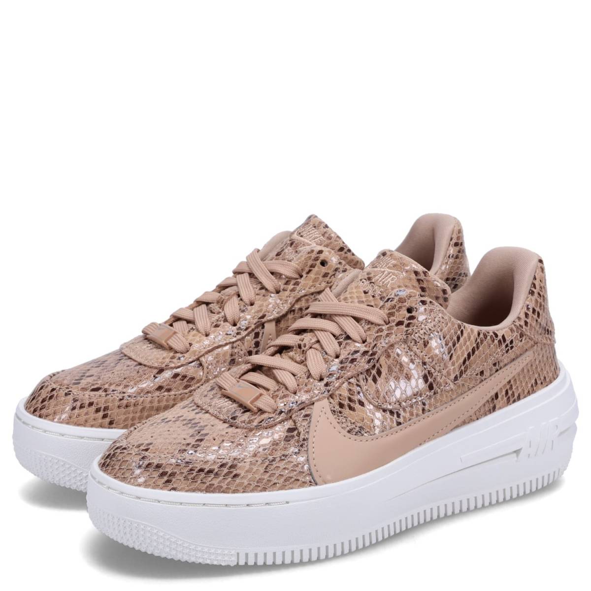 ナイキ 23.5cm エアフォース 1 スネーク ブラウン 税込定価14300円 NIKE W AIR FORCE 1 PLT.AF.ORM レディース スニーカー 蛇柄 天然皮革