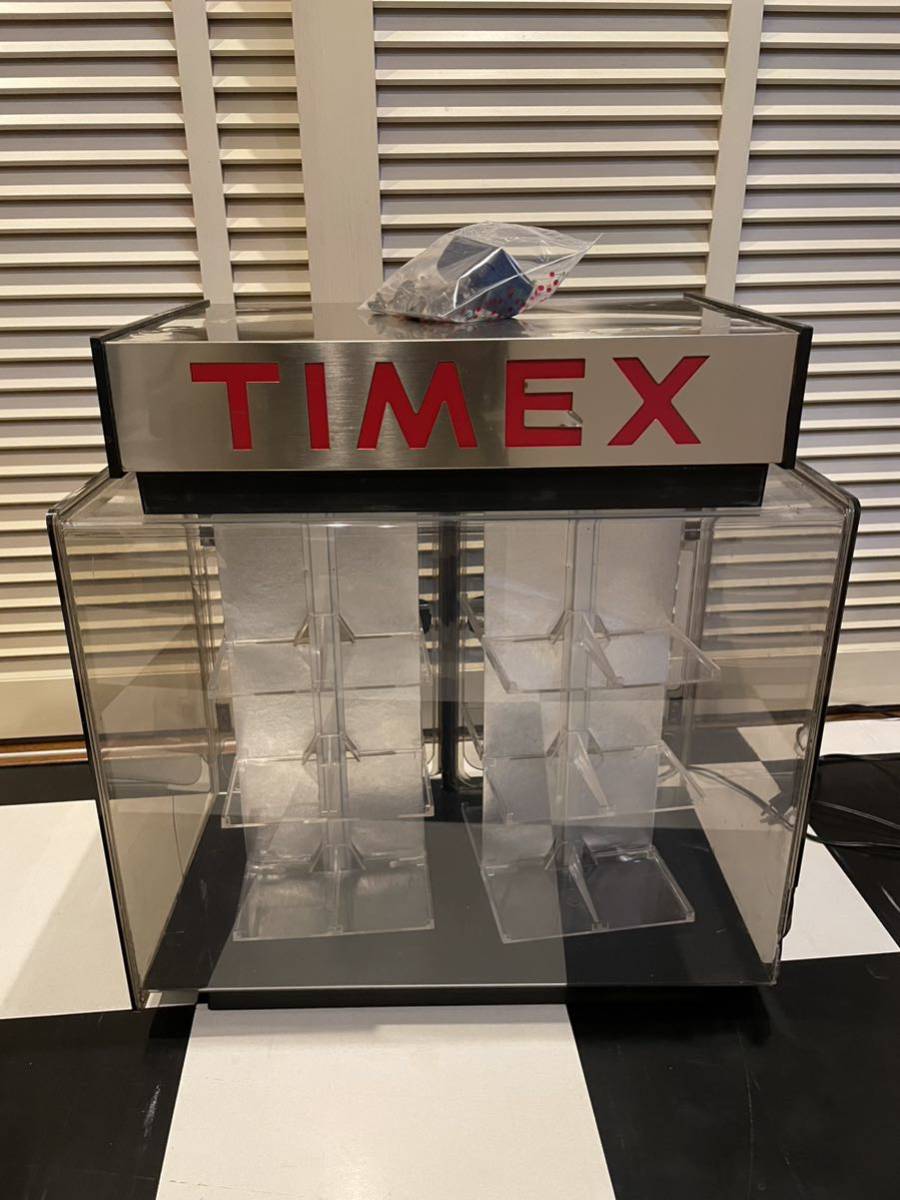 TIMEX ショーケース 店舗 什器 備品 ビンテージ タイメックス 回転 ファイヤーキング fireking ミニカー ディスプレイ コレクション ケース_画像2