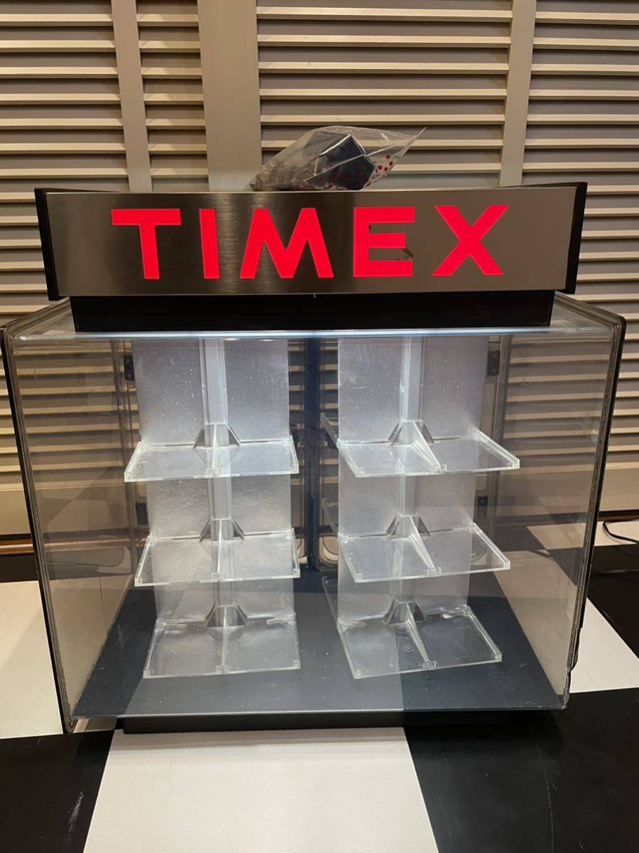 TIMEX ショーケース 店舗 什器 備品 ビンテージ タイメックス 回転 ファイヤーキング fireking ミニカー ディスプレイ コレクション ケース_画像1