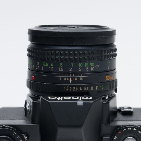 MINOLTA XD-S MD ROKKOR 50mm 1:1.4 ミノルタ 一眼レフ フィルムカメラ ブラックボディ レンズキャップ付 H4497_画像9