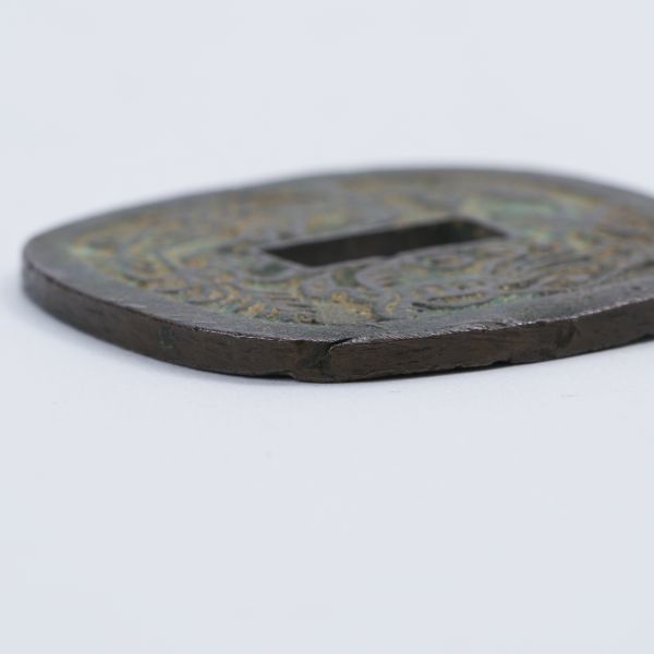 秋田鍔銭 47.40g 約48×52mm 検/ 東北地方貨 絵銭 穴銭 銅銭 古銭 H5406_画像8