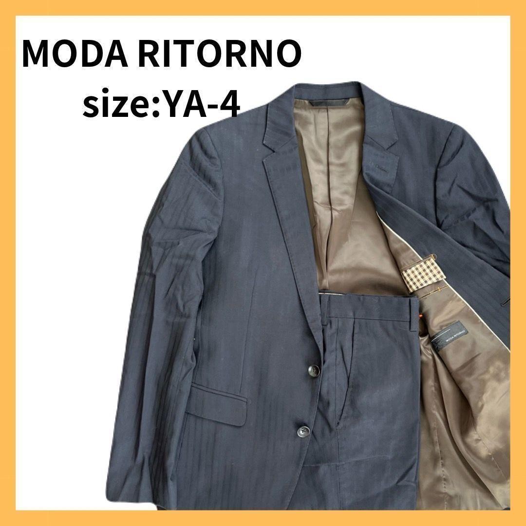 【在庫ラスト1点 美品】スーツ 上下セット MODA RITORNO YA-4 チャコールグレー ストライプ セットアップ SU17