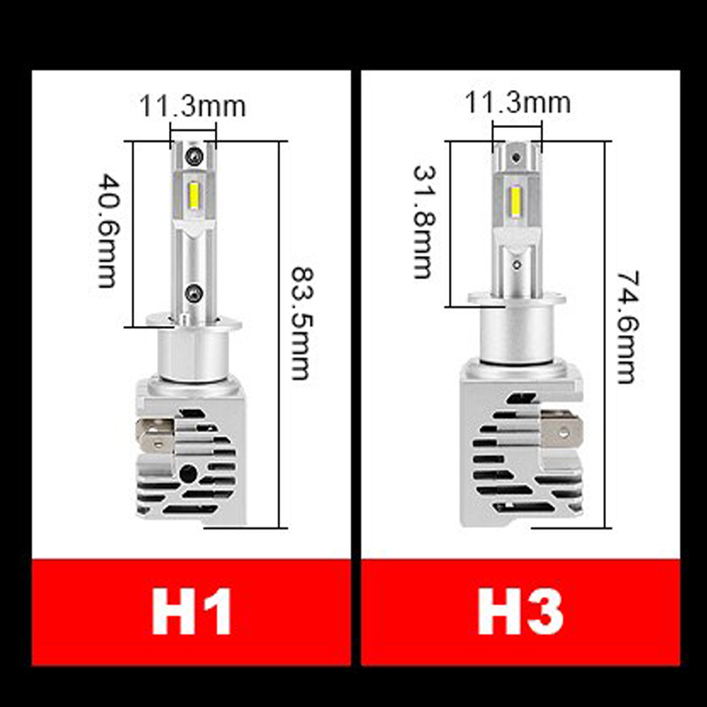 LEDヘッドライト M4 フォグランプ H4 H7 H8/H11/H16 HB3 HB4 HIR2 H1 H3 新車検対応 ポンつけ 12V 40W 12000LM/6500K ファンレス 2本の画像10