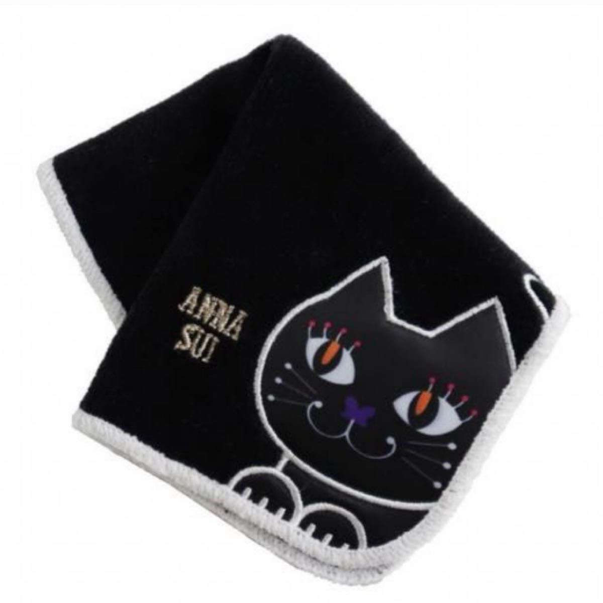 新品　ANNA SUI アナ スイ アップリケキャット ミニタオル ハンカチ　