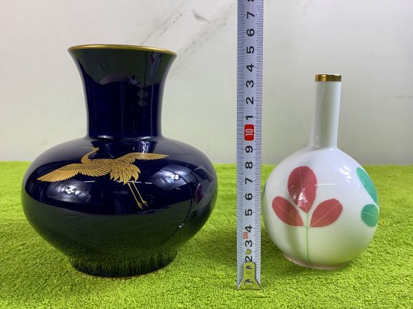 ◆FO70 香蘭社 花器 4点まとめ 深川製　花瓶　インテリア　生花　花入れ　約3㎏　現状品◆T_画像4