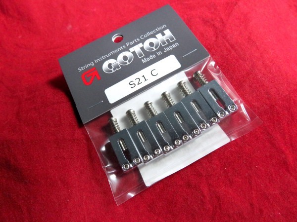 ★新品セール/最安値★GOTOH／S21-C◆国産 スチール サドル／クローム 6個セット 倍音効果◎ 弦落ち 改善！◇10.5mm ピッチ_画像1