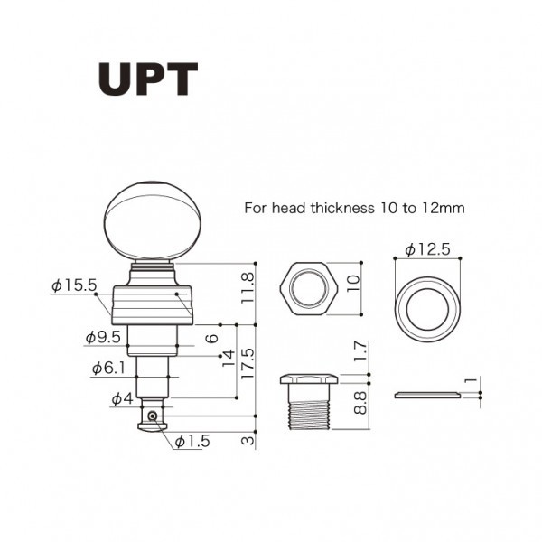 ★新品セール/最安値★GOTOH 高級ウクレレ ペグ UPT-UB8-GG◇ブラウン／ゴールド 国産 最高精度 糸巻き ギア チューナー 交換 作業やりますの画像6