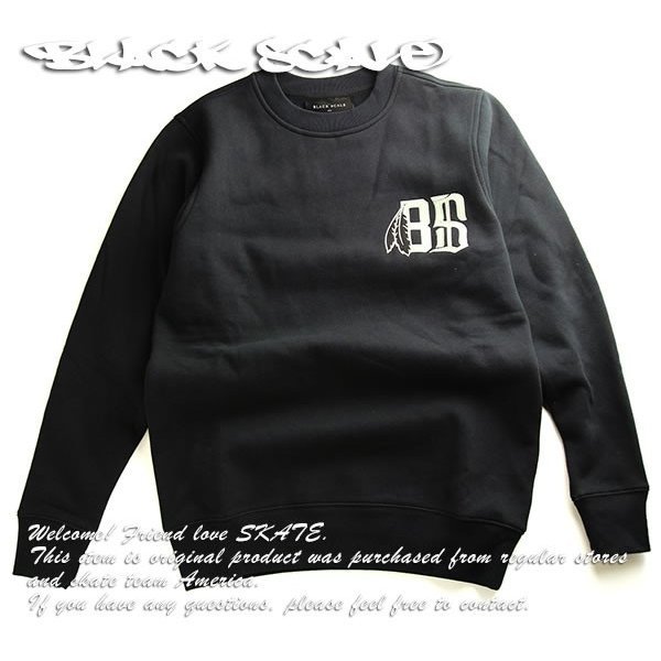 BLACK SCALE (ブラックスケール) トレーナー スウェット BONE FEATHER CREW NECK SWEAT BLACK