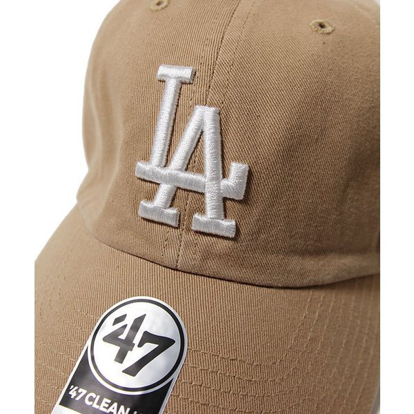 ’47 Brand (フォーティーセブン) ドジャース キャップ Dodgers ’47 CLEAN UP Khaki × White logo MLB ダッドハット メジャーリーグ (B)_画像2