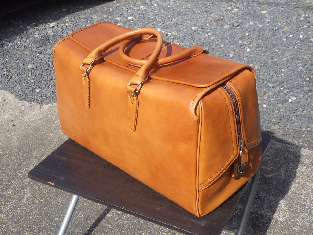 『レトロ感のあるお洒落な革製バッグ MIHAMA』未使用品 500×230／196×280 アンティーク ヴィンテージ 旅行鞄 スーツケース_画像2