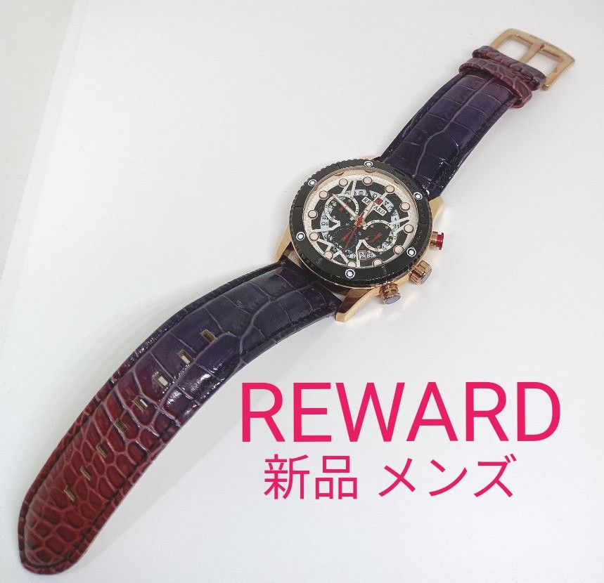 ★■ 新品 REWARD メンズ 腕時計 クロノグラフ