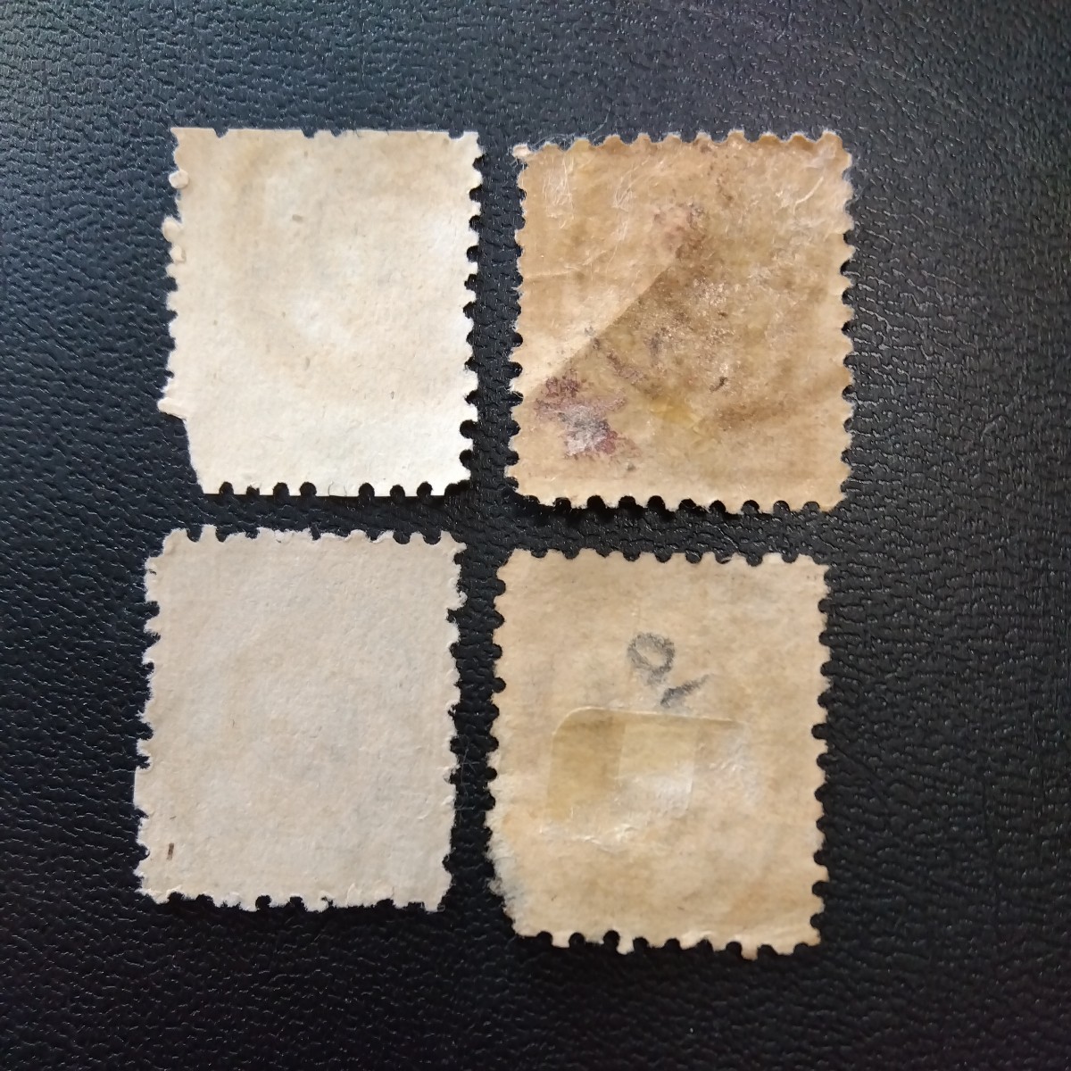 旧小判切手5厘、１銭、2銭。　　8銭二重丸型日付印。使用済み切手4枚です。　_画像2