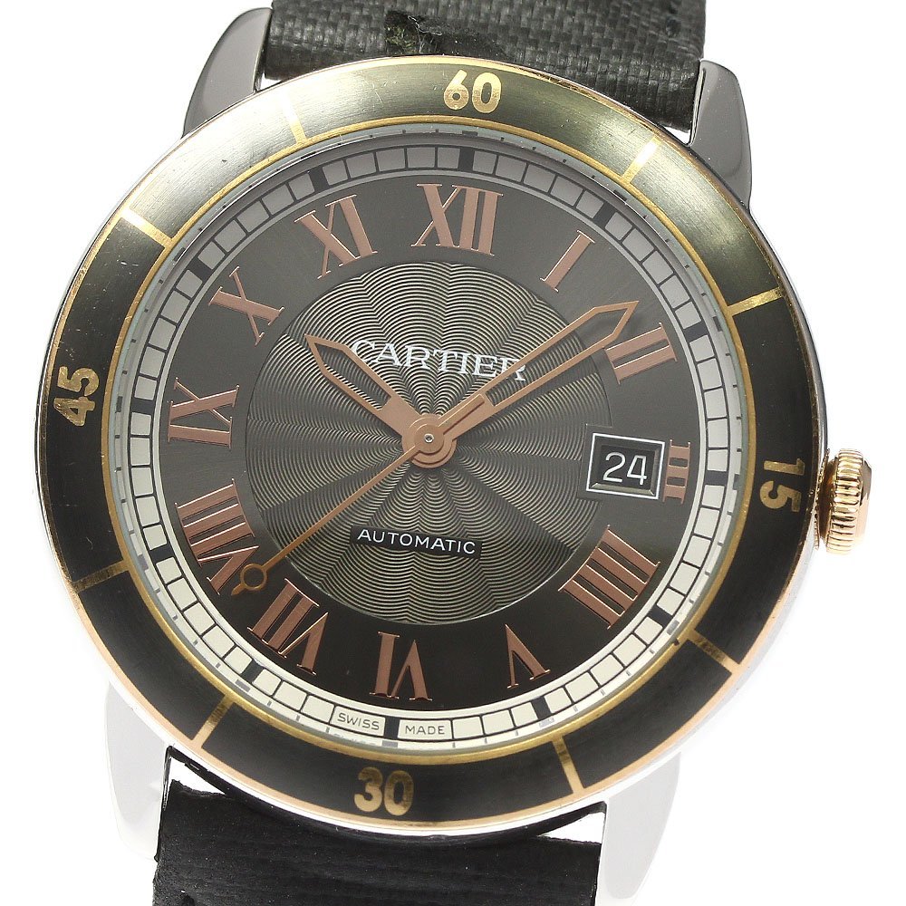  Cartier CARTIER W2RN0005 black wajie-ru Date self-winding watch men's _800047