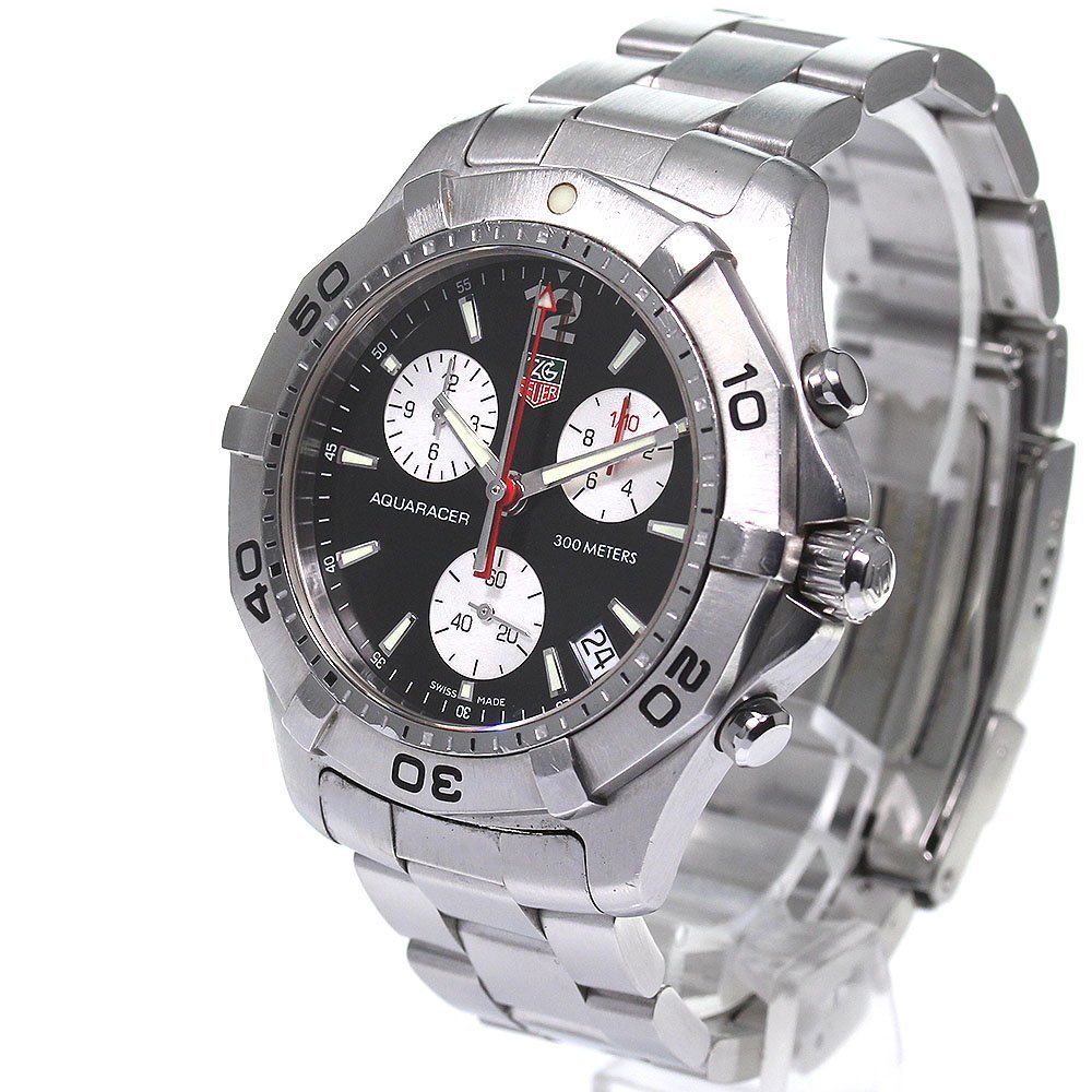  TAG Heuer TAG HEUER CAF1110 Aquaracer Date chronograph quartz men's written guarantee attaching ._799531