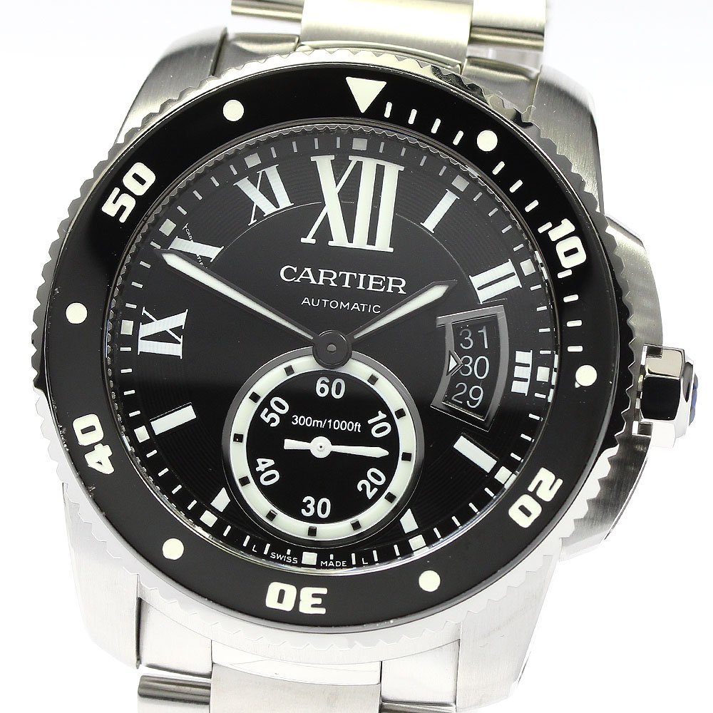 Cartier CARTIER W7100057 Carib rudu Cartier diver Date self-winding watch men's beautiful goods written guarantee attaching ._799417