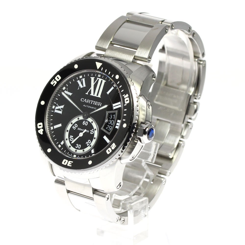  Cartier CARTIER W7100057 Carib rudu Cartier diver Date self-winding watch men's beautiful goods written guarantee attaching ._799417