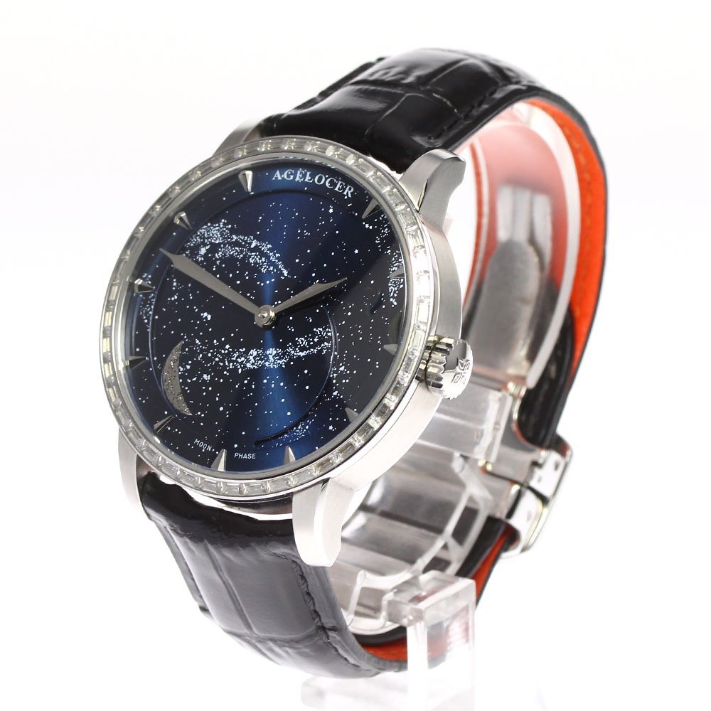 eijirosa-Agelocer 6404E1 moon phase self-winding watch men's beautiful goods written guarantee attaching ._802072