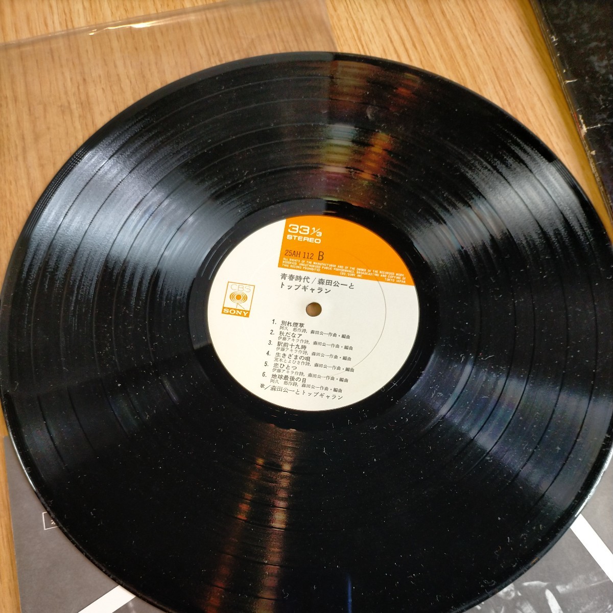 N4657 LP レコード 邦楽 昭和レトロ ポップス ポップ歌謡 シティポップ LP盤 ポスター 帯付 青春時代 森田公一とトップギャラン 送料510円_画像6