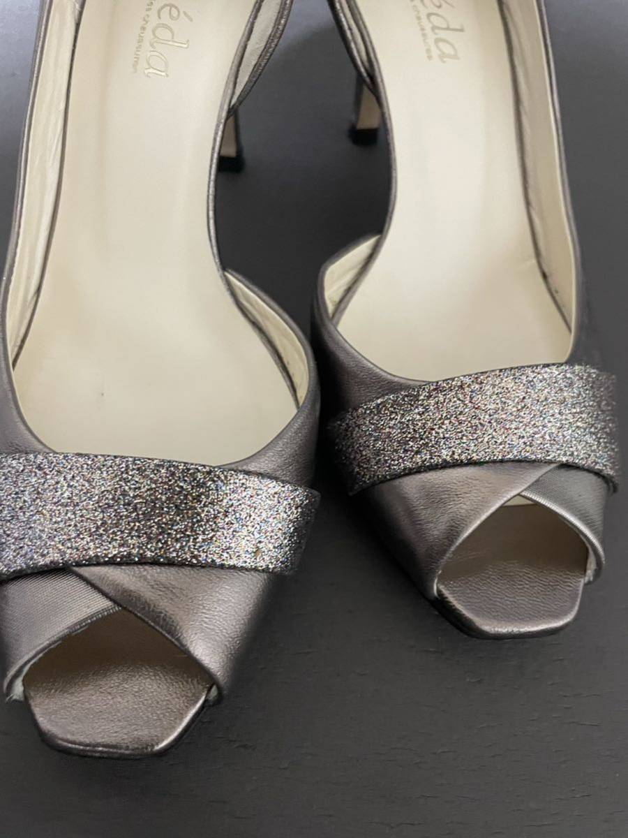 MEDAmeda металлик цвет серебряный туфли-лодочки сандалии открытый tu боковой открытый 7cm каблук 