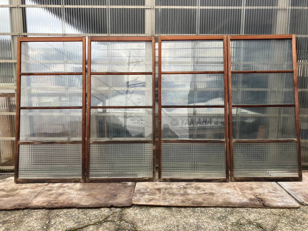 昭和の建具4 レトロ ガラス 引き戸 中古 石川県より