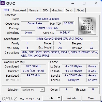 9 Intel 第10世代CPU Core i3-10105 3.60GHZ LGA1200 動作確認済み_画像5