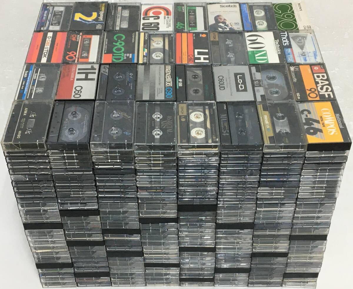 ★☆ク085 中古 カセットテープ 大量 まとめ 800本 セット SONY TDK maxell DENON Scotch BASF National Lo-D Technics Daiei That's AIWA_画像1