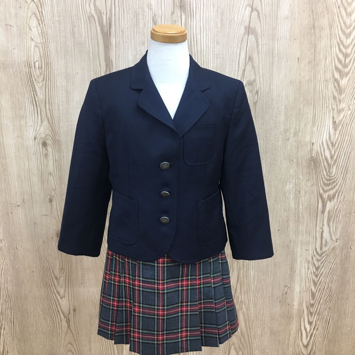 □K 女の子 スーツ UNIQLO 2点セット ネイビー 110 サイズジャケット シャツ スカート 入学 卒業 子供服 フォーマル セットアップ _画像1