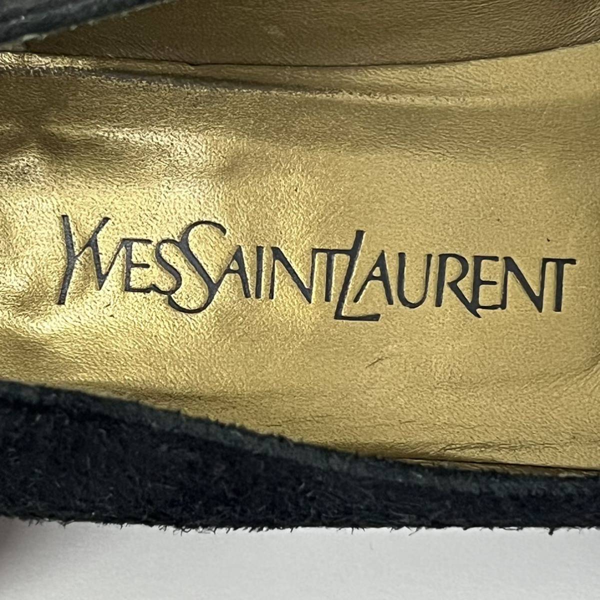 M■ YvesSaintLaurent イブサンローラン レディース パンプス 黒 ブラック 赤 レッド 37サイズ 23.5〜24.0㎝ スウェード ベロア ヒール 靴_画像8