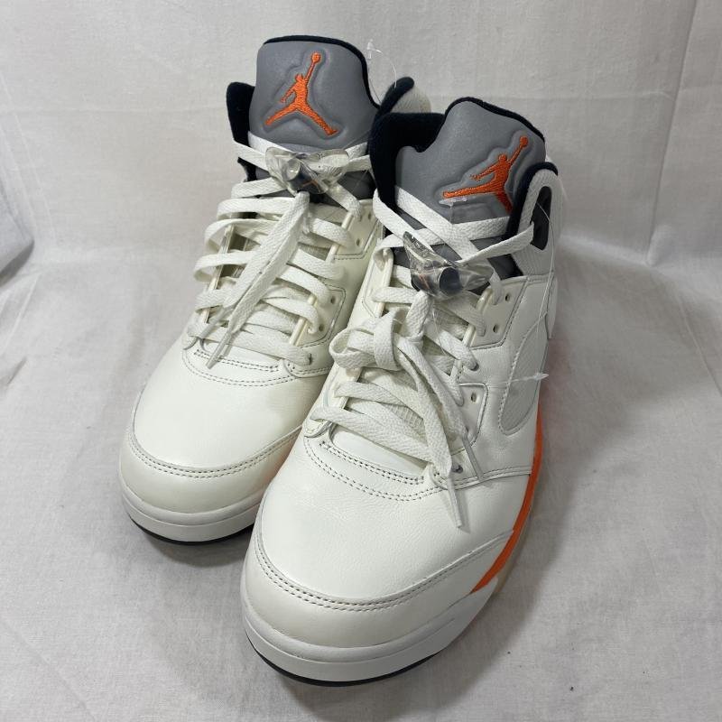 ナイキ DC1060-100/AIR JORDAN 5 RETRO/AJ V/SAIL/ORANGE BLAZE-METALLIC SILVER-BLACK/2021FW/US 10.5/28.5cm スニーカー 28.5cm_画像2