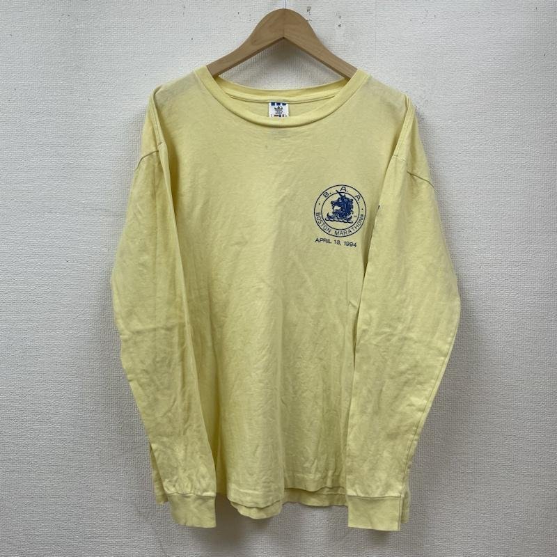  Adidas 90s длинный рукав футболка Made In USA Boston марафон Vintage long T футболка футболка S желтый / желтый 
