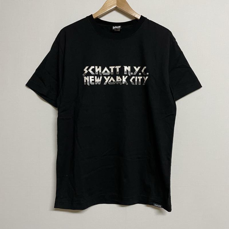 ショット schott イーグル&フラッグ バックプリント ショートスリーブ Tシャツ 3193065 Tシャツ Tシャツ L 黒 / ブラック プリント_画像1