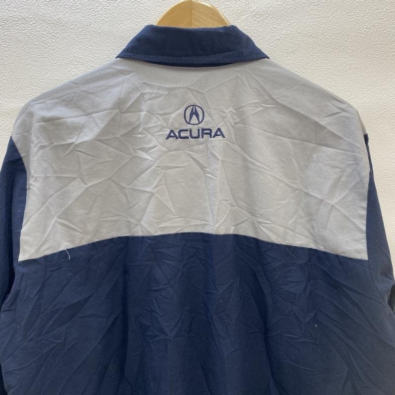 レッドキャップ REDKAP 90's 90年代 ワークシャツ ACURA 企業ロゴ ワッペン 襟芯 vintage ヴィンテージ古着 L L ロゴ、文字 X 刺繍_画像8