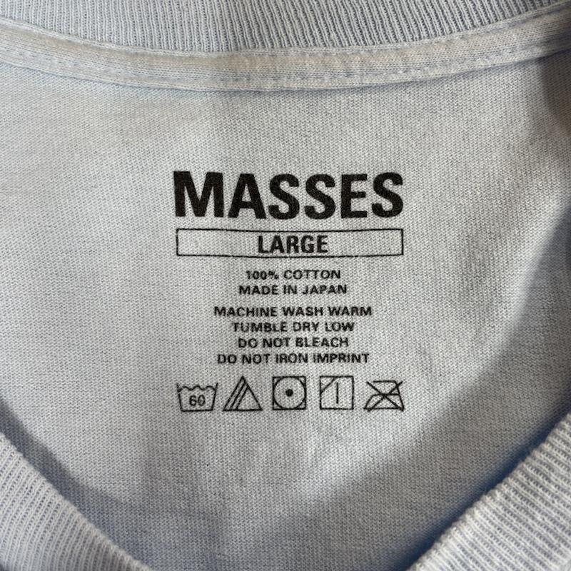 古着 MASSES / マシス　T-SHIRT L/S RAY ロンT 袖プリント スカル XL Tシャツ Tシャツ L 水色 / ライトブルー_画像8