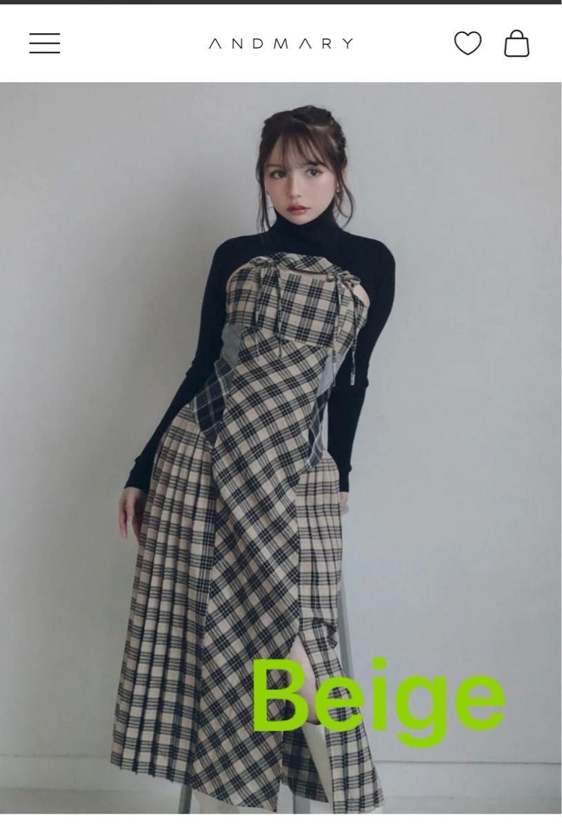 ANDMARY Nadia check long dress Beige|Yahoo!フリマ(旧PayPay ANDMARY Nadia check long dress Beige|Yahoo!フリマ(旧PayPay