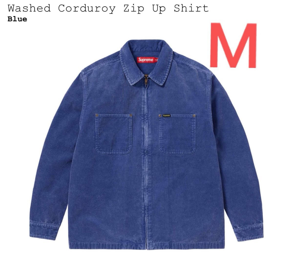 Supreme Washed Corduroy Zip Up Shirt Blue M|Yahoo!フリマ Supreme Washed Corduroy Zip Up Shirt Blue M|Yahoo!フリマ