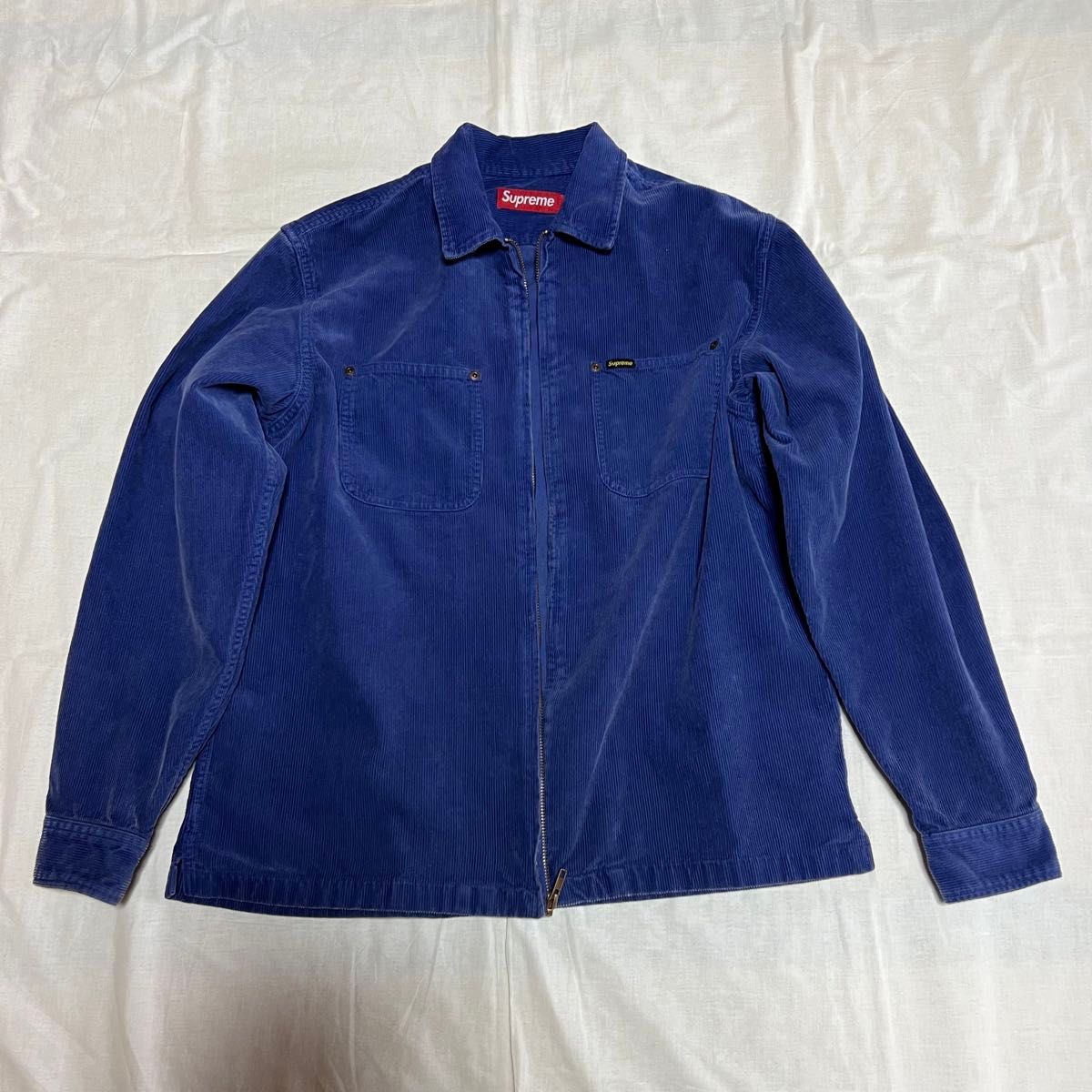 Supreme Washed Corduroy Zip Up Shirt Blue M|Yahoo!フリマ Supreme Washed Corduroy Zip Up Shirt Blue M|Yahoo!フリマ