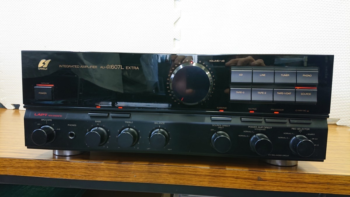 SANSUI サンスイ AU-α607L EXTRA　最低限の動作確認しました。一部メンテ歴あり　古いので一応ジャンク扱い　707L ご検討の方_画像2