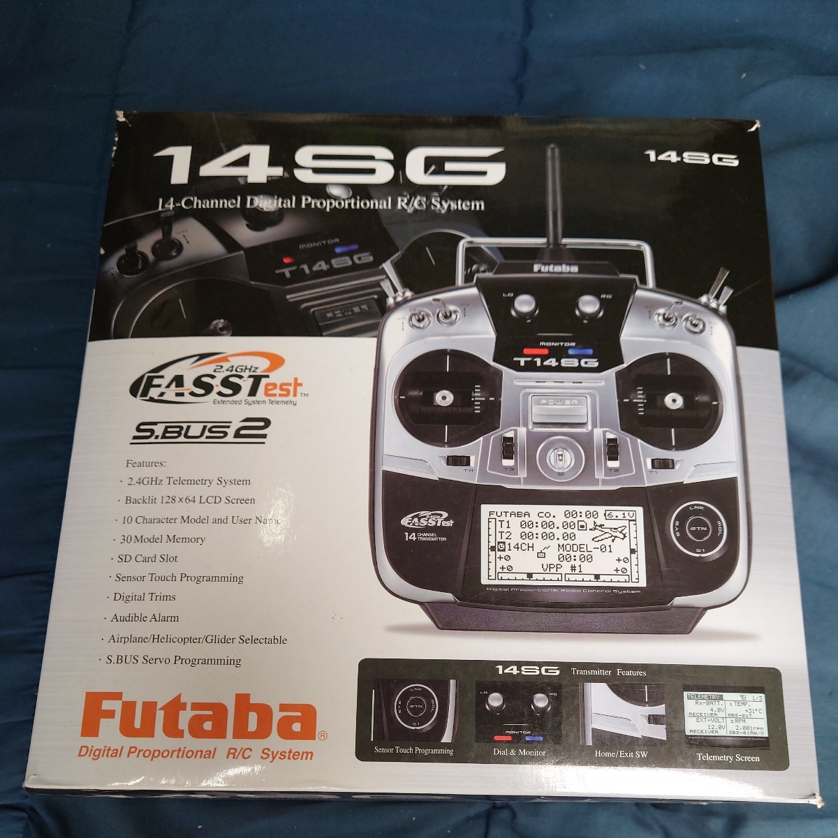 通電のみ新品未使用　フタバ　14SG ヘリ用　モード1 Futaba 送信機 R7008SBレシーバー T/Rセット _画像1