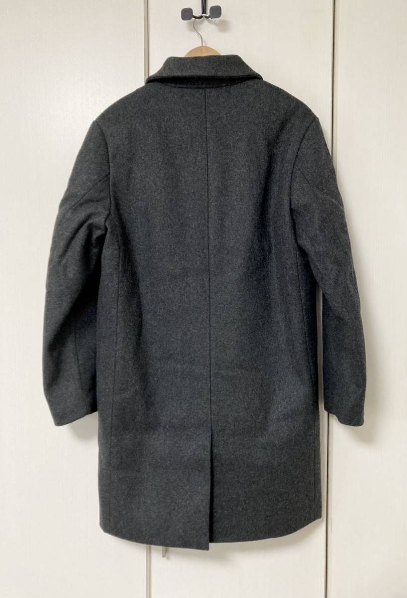  прекрасный товар *[MAISON KITSUNE]pa dead шерсть пальто с отложным воротником XS с хлопком серый Portugal производства mezzo n лисица 