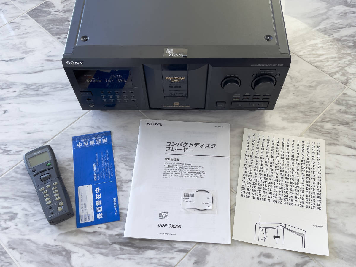 SONY CDP-CX350 300枚CDチェンジャー・純正リモコン・取説あり SONY CDP-CX350 300枚CDチェンジャー・純正リモコン・取説あり
