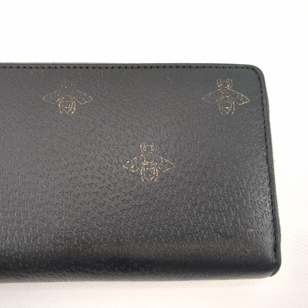 グッチ ラウンドファスナー ビー・スター ブラック 495062 箱・布袋付 GUCCI メンズ 男性用財布　ハチ　ウォレット ◆3107/SBS通り店_画像3