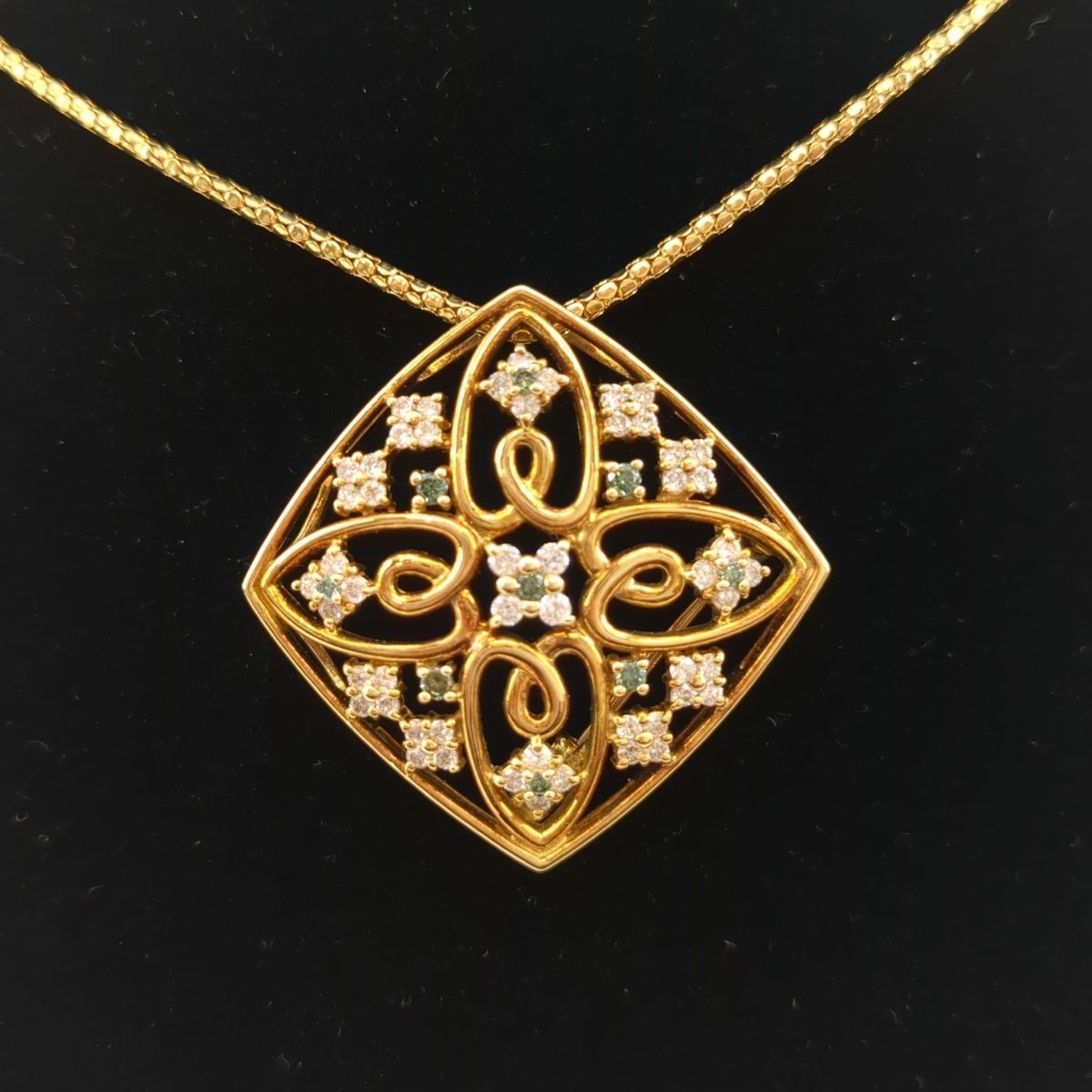 輝く高品質な 重さ13.6g K18 0.9ct ネックレス 天然ダイヤモンド 43cm(調整可能)ソーティング付き ◆3107/SBS通り店 750 ブローチ 新品仕上げ済 イエローゴールド