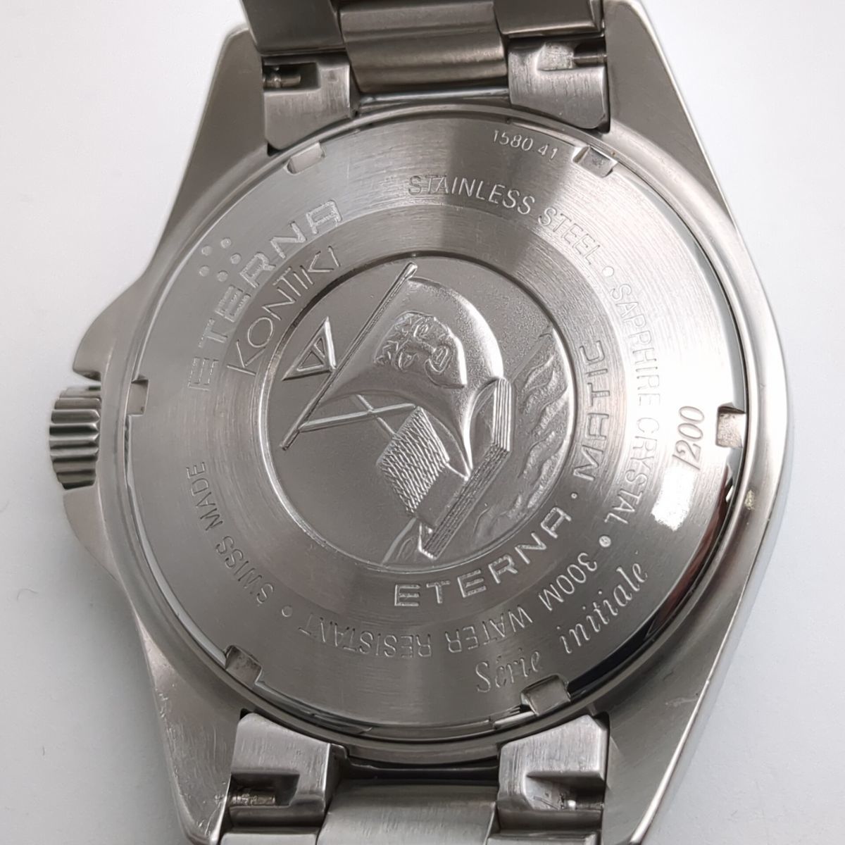  operation verification settled Eterna Conti ki1580.41 self-winding watch 28,800 oscillation black face men's wristwatch ETERNAMATIC KONTIKI *3111/ Fujieda Inter shop 