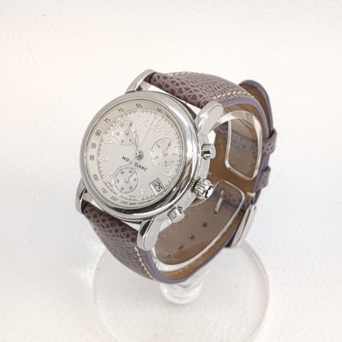  Montblanc Meister shute.k7039 quarts lady's wristwatch white face MONTBLANC case attaching leather / *3107/SBS according shop 