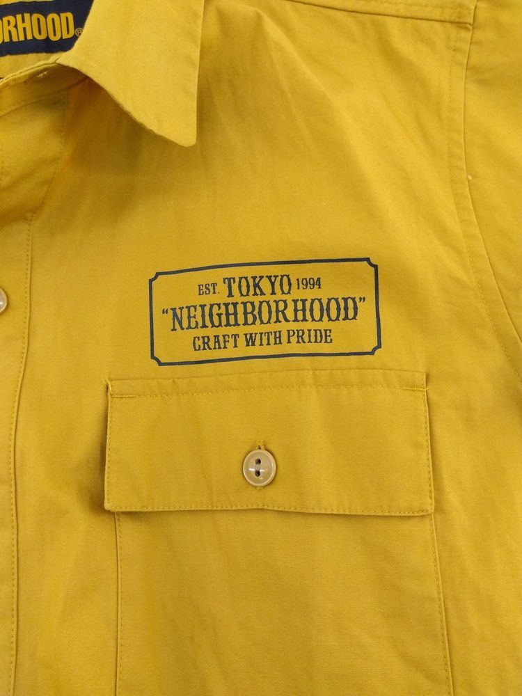 NEIGHBO unused Neighborhood CLASSIC WORK / C-SHIRT short sleeves shirt M size yellow 181TSNH-SHM02 NEIGHBORHOOD*3101/ west . place shop 