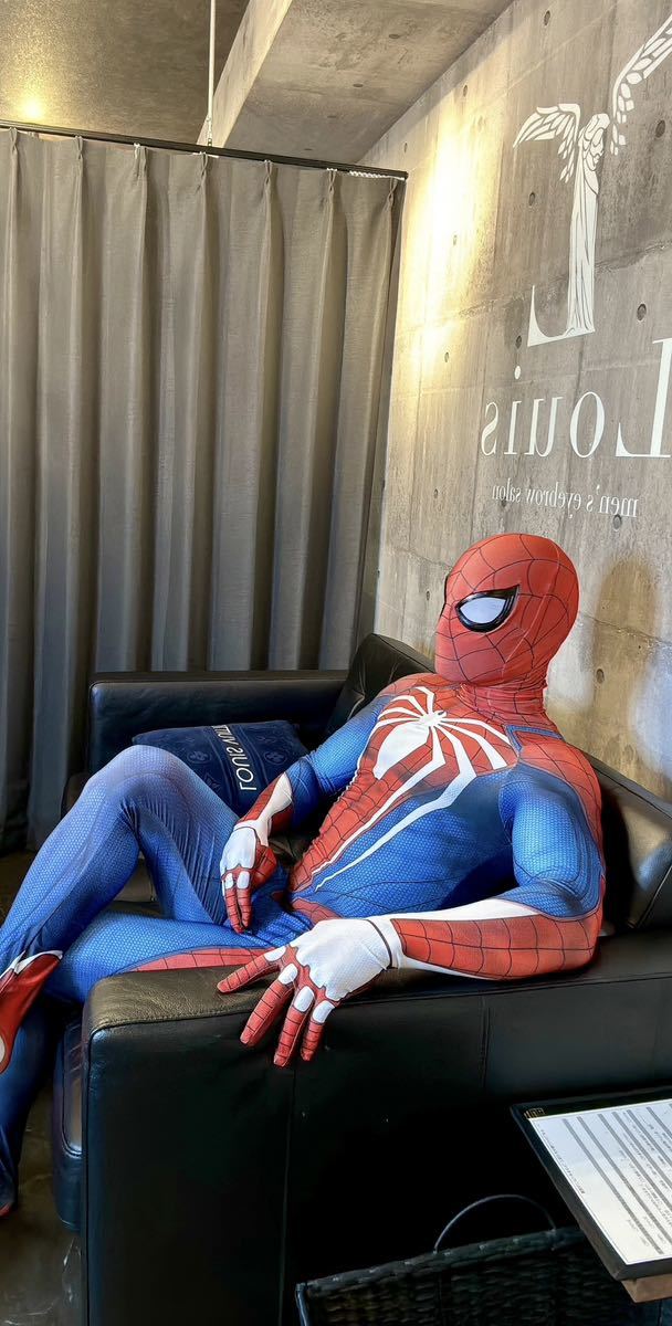 スパイダーマン　PS4 コスプレ　スーツ　フェイスシェル　コスプレイヤー　新品コスプレ