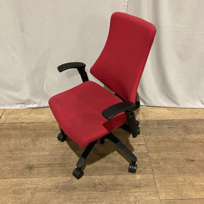 中古 オフィスチェア 肘あり KF-330GS-T1M4 2016年製 レッド ワークチェア PCチェア パソコンチェア デスクチェア テレワーク